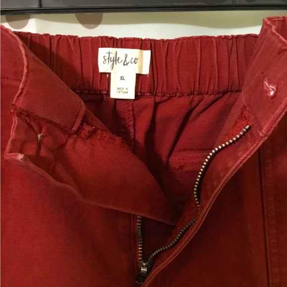 Style & Co Utility Joggers in Burnt Red~Size XL - Picture 7 of 9